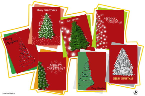 A5 Size Christmas Cards X7, in PDF JPG