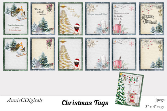 Adorable Christmas Tags Illustrations for Festive Web Design