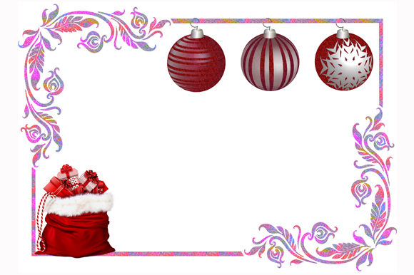Christmas Background Pink Glitter Frame Illustrations