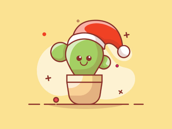 Christmas Cute Cactus Illustrations Review