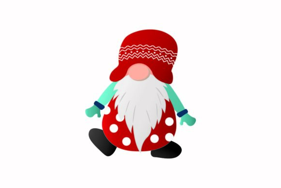 Christmas Gnome Polcadot Costume Vector Illustrations