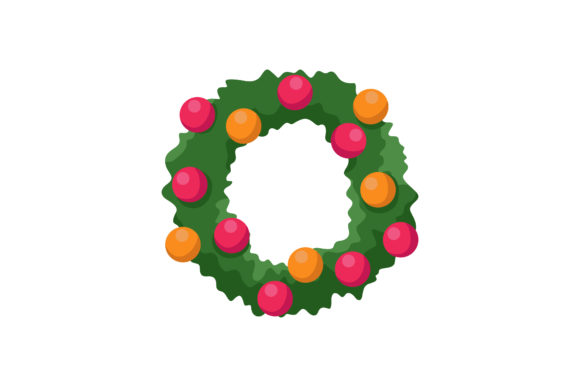 Green Mistletoe and Good Christmas Light Illustrations