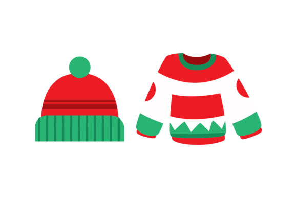 Hat and Sweater Christmas Set Illustrations