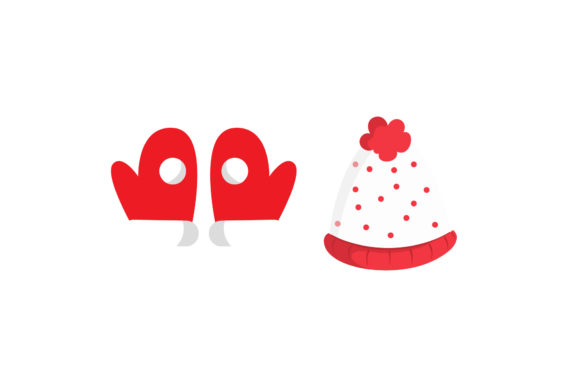 Hat Gloves Christmas Set Illustrations