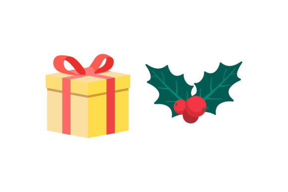 Mistletoe Gift Box Christmas Set Illustrations