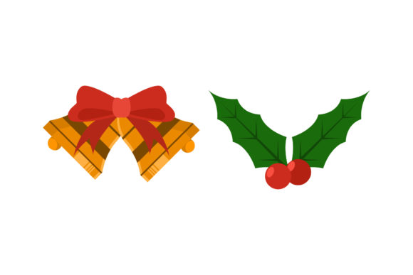 Mistletoe Jingle Bell Christmas Set Illustrations