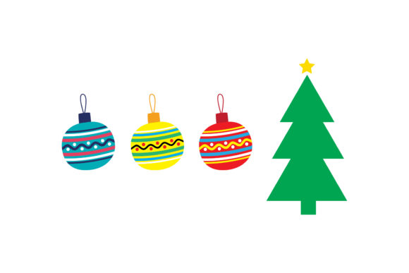 Ornament Tree Christmas Set Illustrations