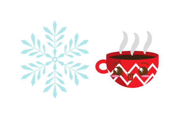 Snow Drink Set Christmas Vector Illustration Review