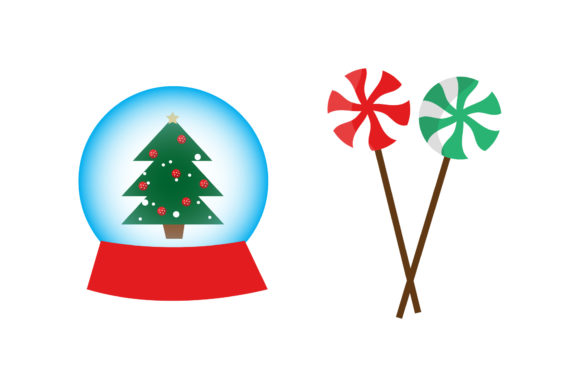 Snowball and Lollipop Christmas Set Illustrations