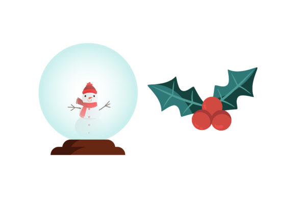 Snowball and Mistletoe Christmas Set Illustrations