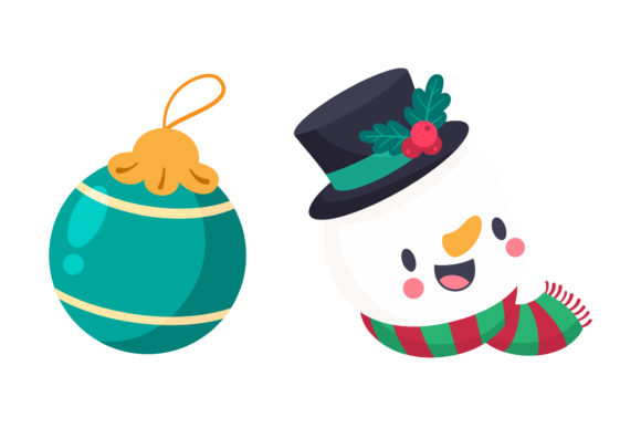 Snowman and Ornament Christmas Illustrations for Handmade Creations