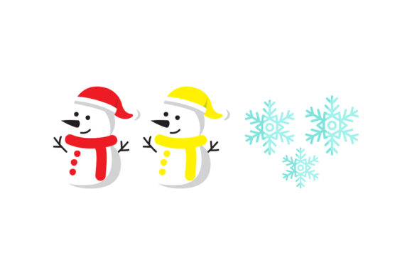 Snowman Snow Christmas Set Illustrations