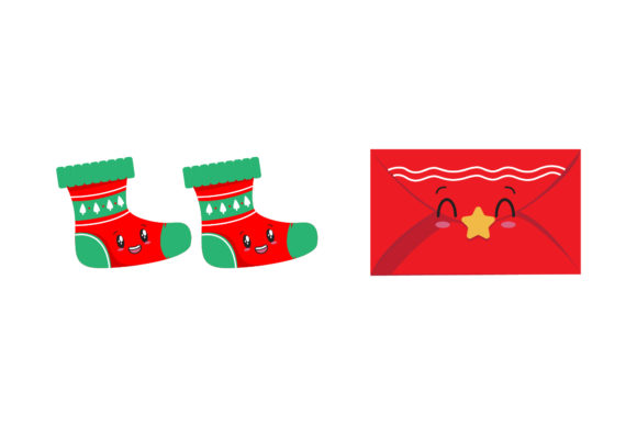 Stocking and Envelope Christmas Illustration for Holiday Content