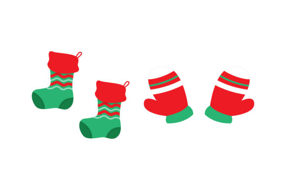 Stocking and Gloves Christmas Vector Illustration Review