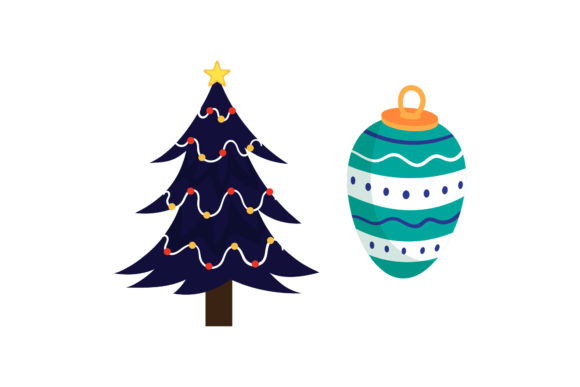 Tree and Ornaments Christmas Vector Review