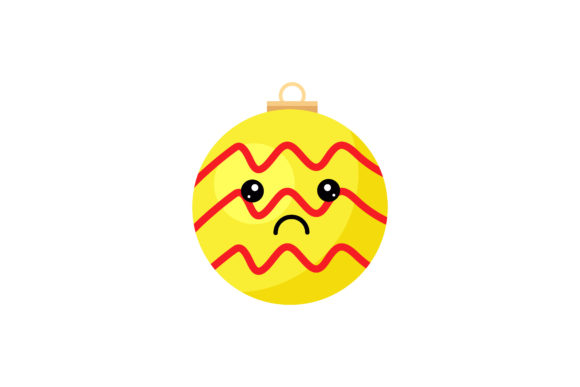Yellow Christmas Light Kawaii Illustrations